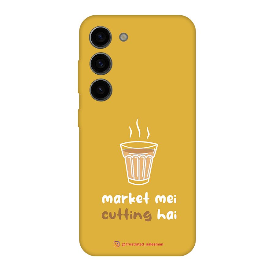 Market Mei Cutting Hai Mustard Yellow Original Polycarbonate Back Case for Galaxy S23