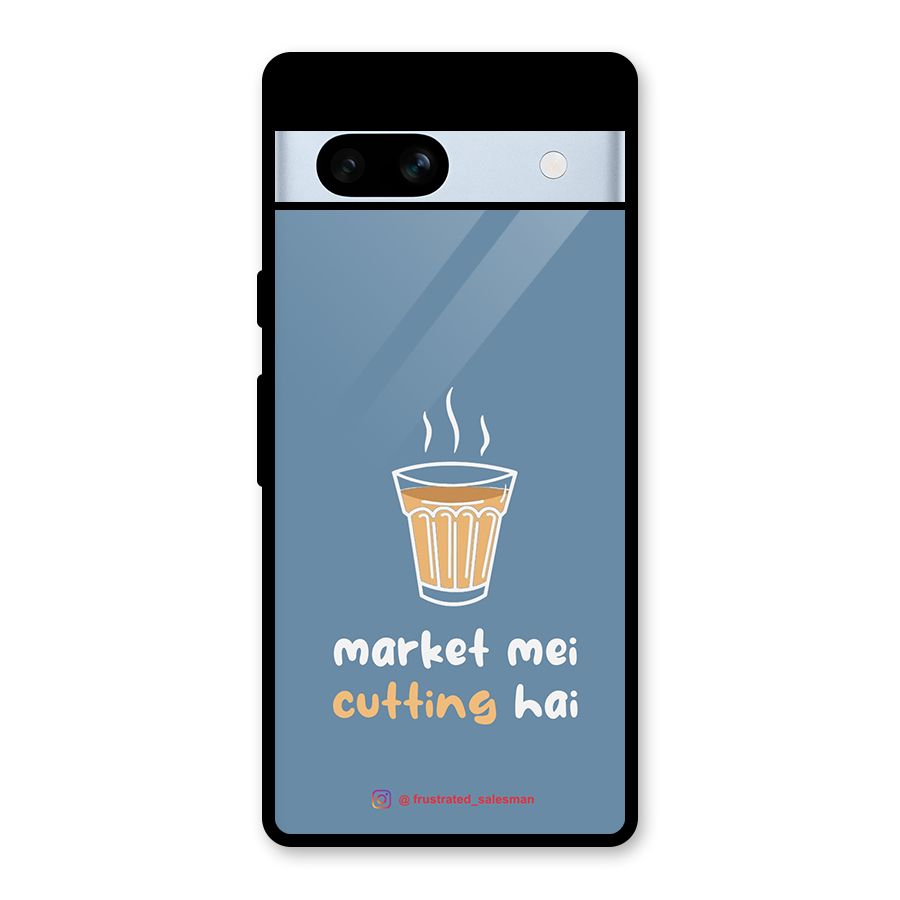 Market Mei Cutting Hai SteelBlue Glass Back Case for Google Pixel 7a