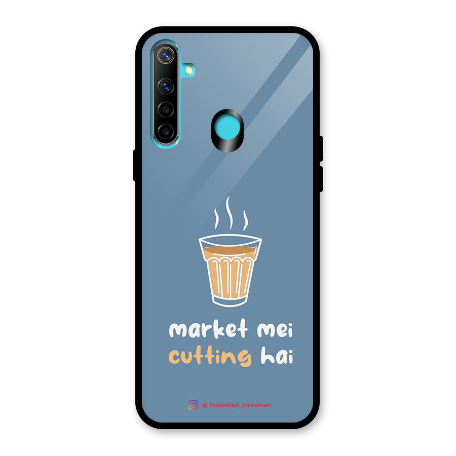 Market Mei Cutting Hai SteelBlue Glass Back Case for Realme 5