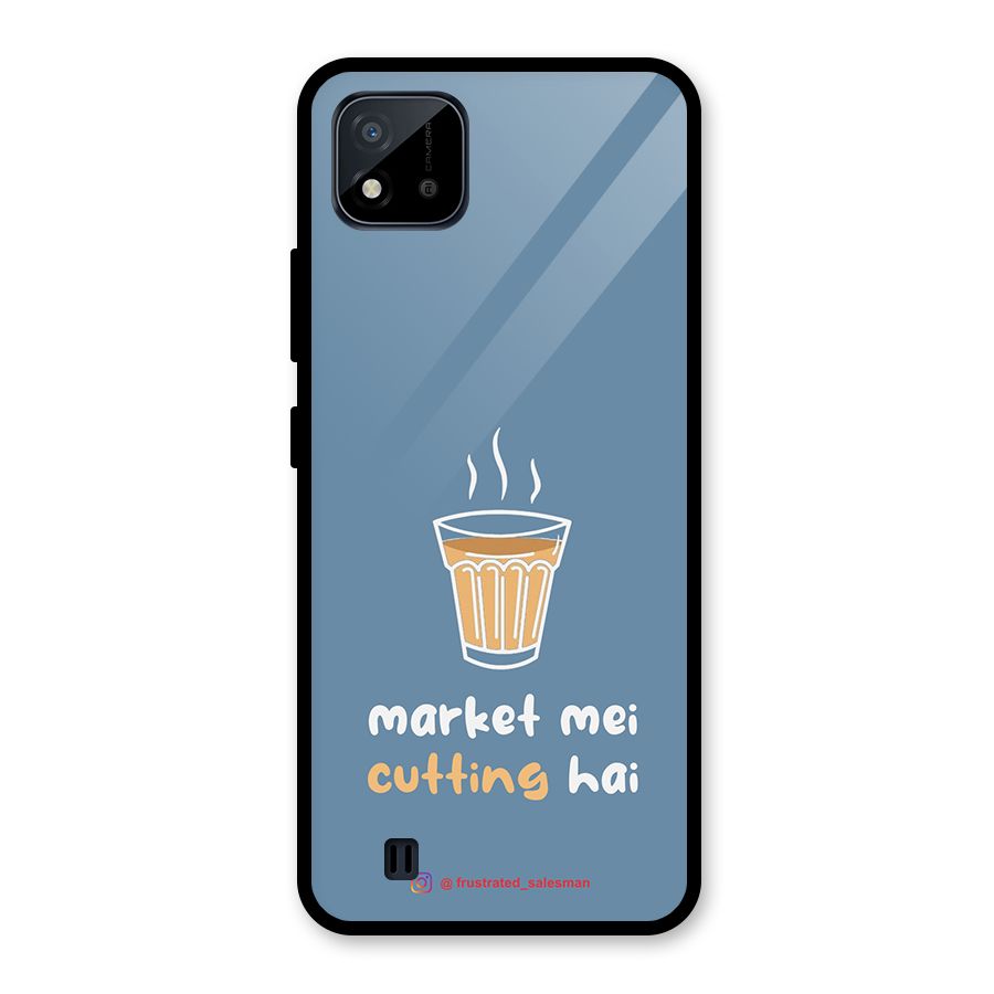 Market Mei Cutting Hai SteelBlue Glass Back Case for Realme C11 2021