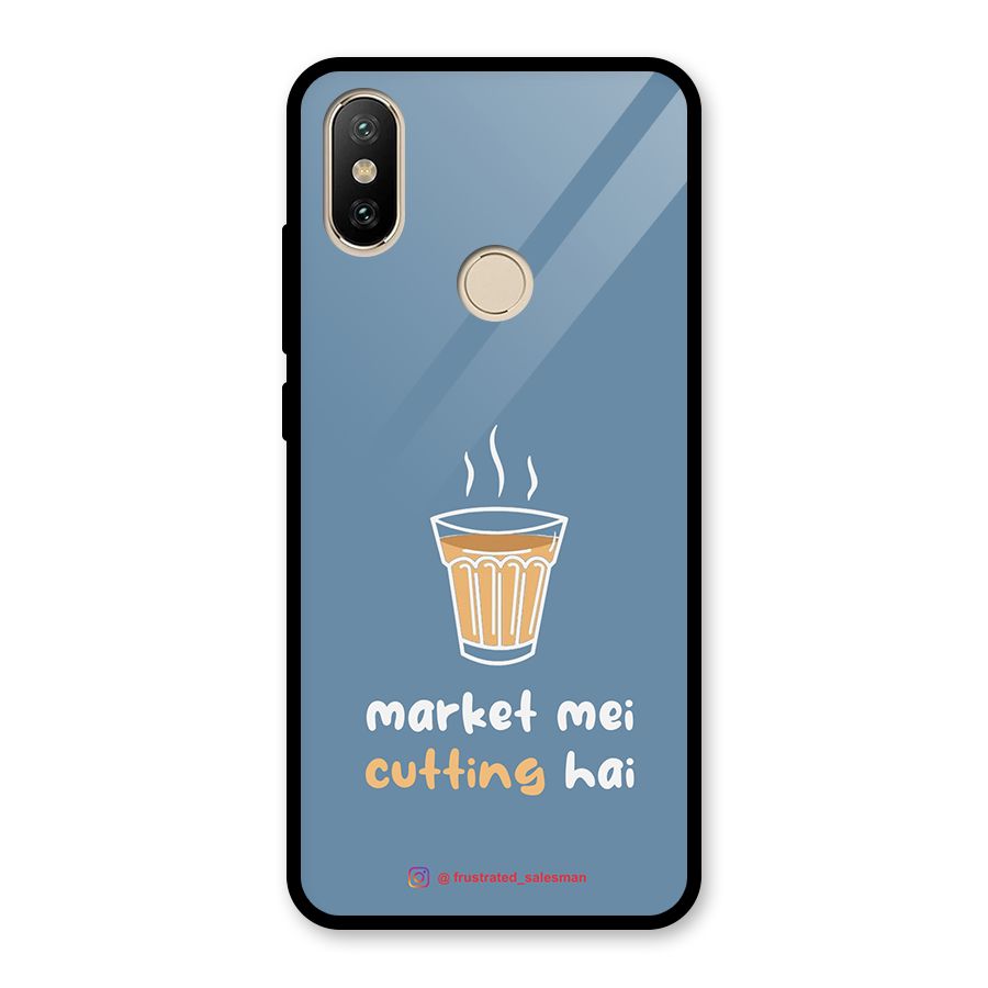 Market Mei Cutting Hai SteelBlue Glass Back Case for Redmi A2