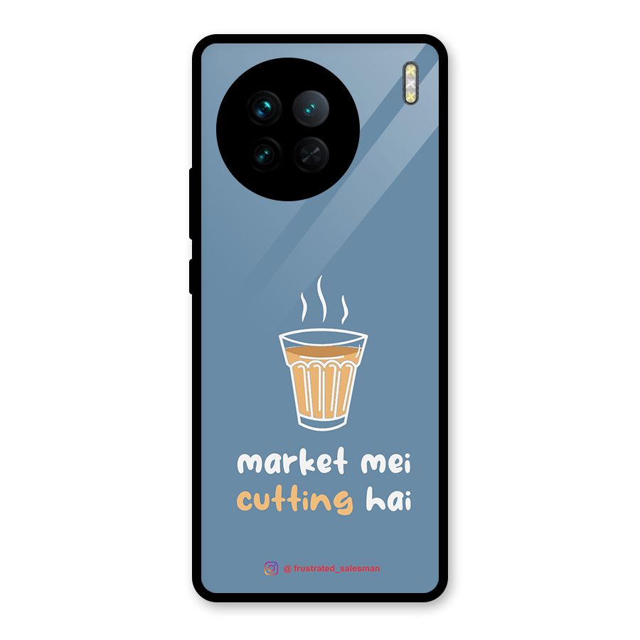 Market Mei Cutting Hai SteelBlue Glass Back Case for Vivo X90