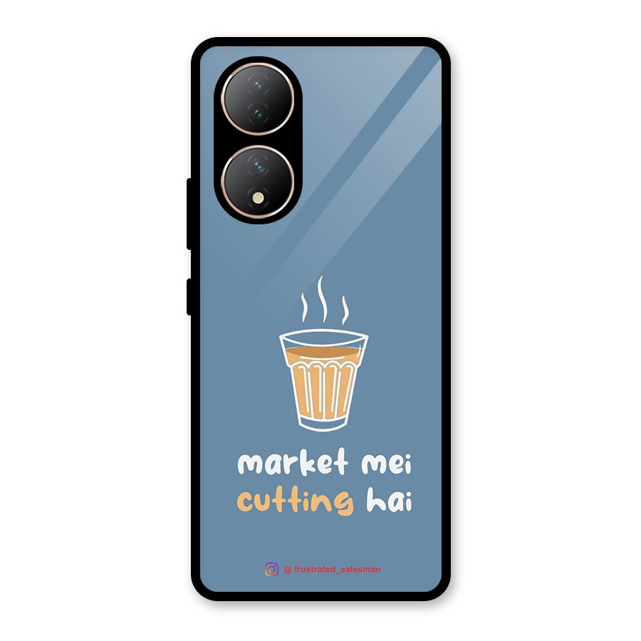 Market Mei Cutting Hai SteelBlue Glass Back Case for Vivo Y100A