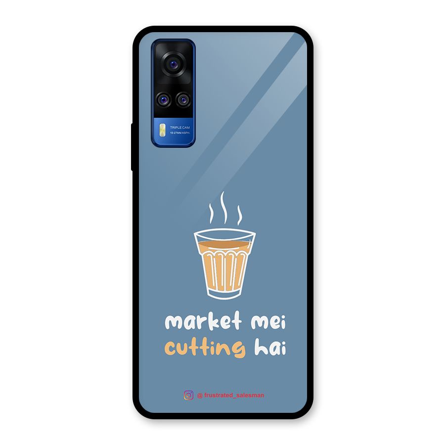 Market Mei Cutting Hai SteelBlue Glass Back Case for Vivo Y31