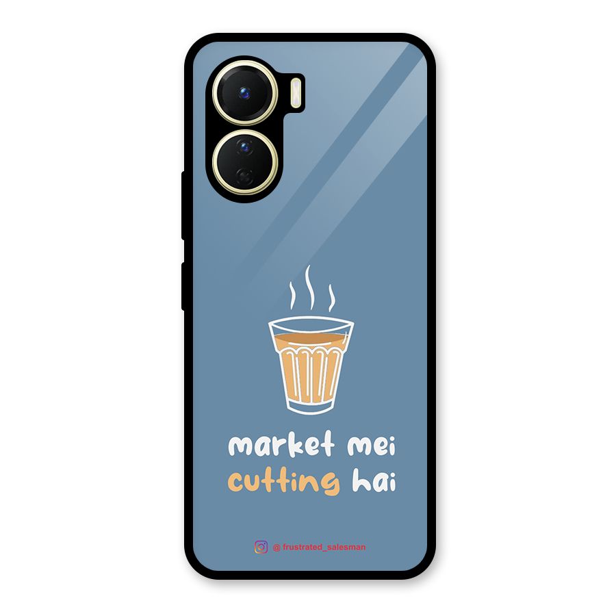 Market Mei Cutting Hai SteelBlue Glass Back Case for Vivo Y56