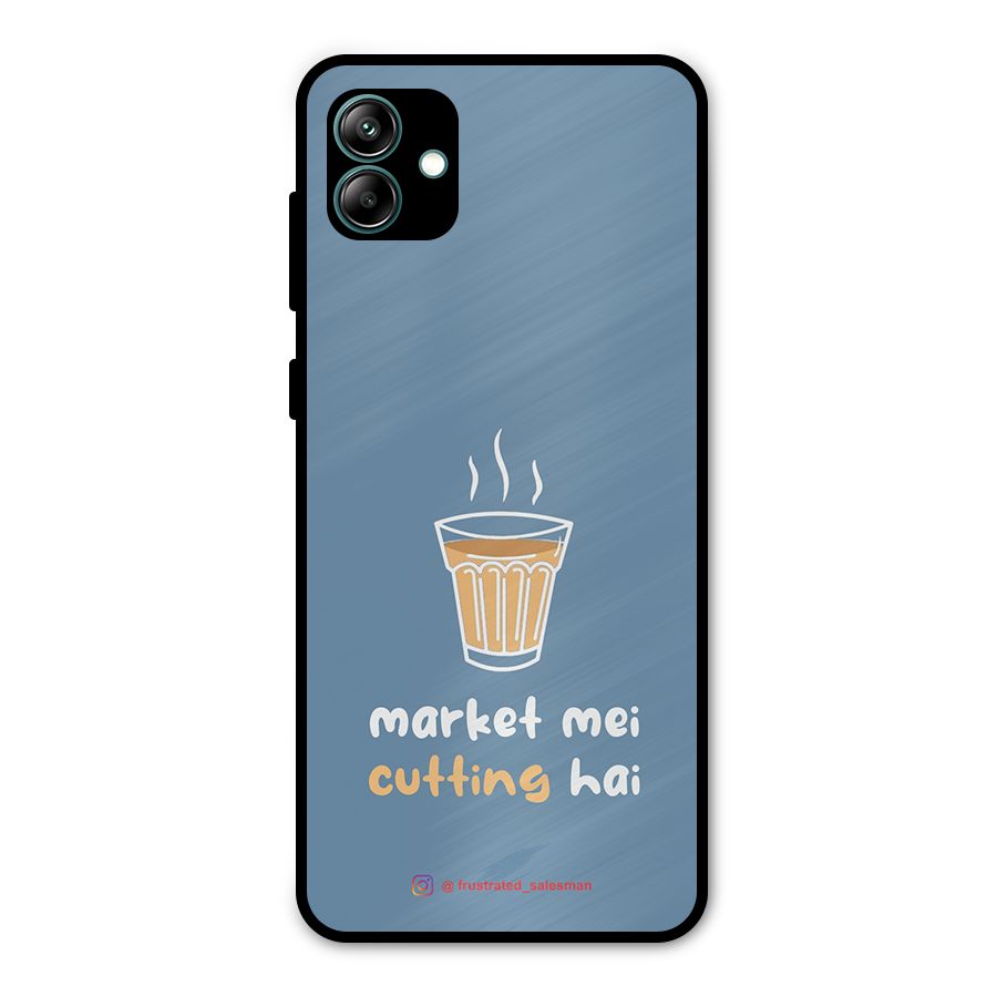 Market Mei Cutting Hai SteelBlue Metal Back Case for Galaxy A04