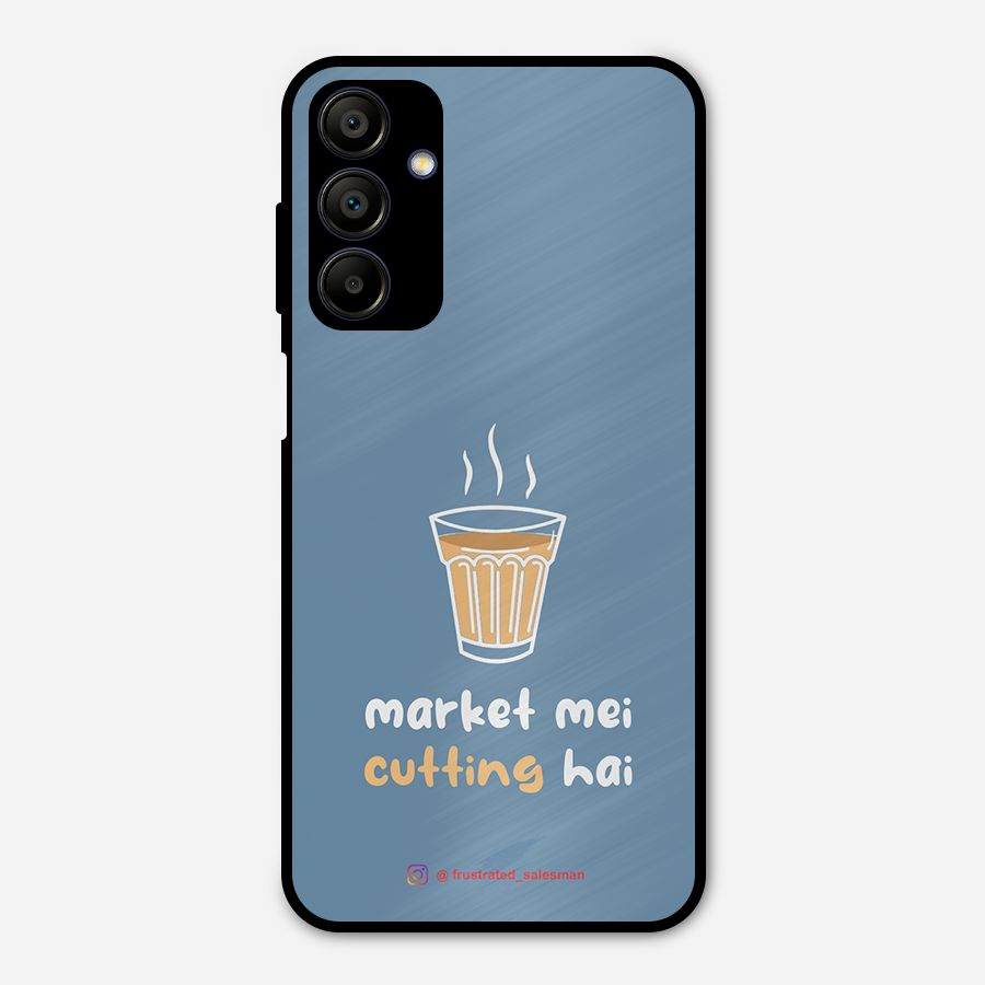 Market Mei Cutting Hai SteelBlue Metal Back Case for Galaxy A15 5G