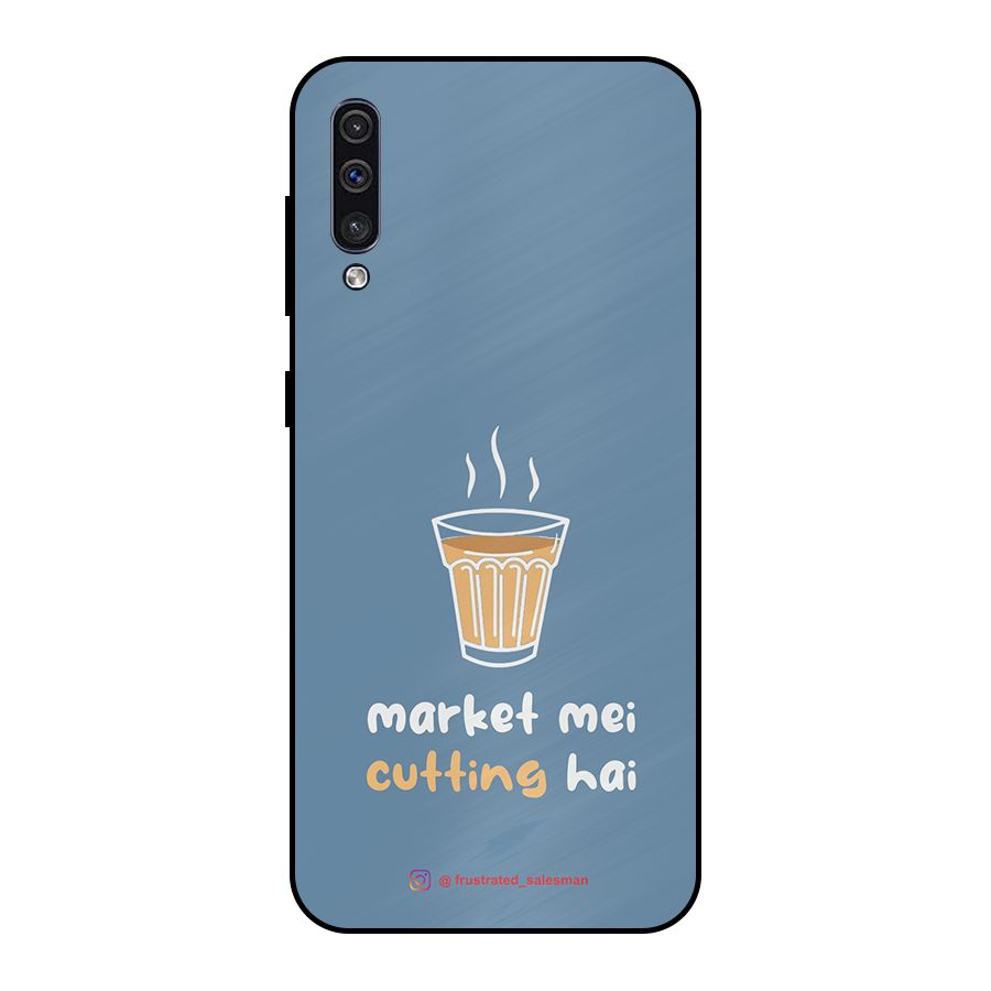 Market Mei Cutting Hai SteelBlue Metal Back Case for Galaxy A30s