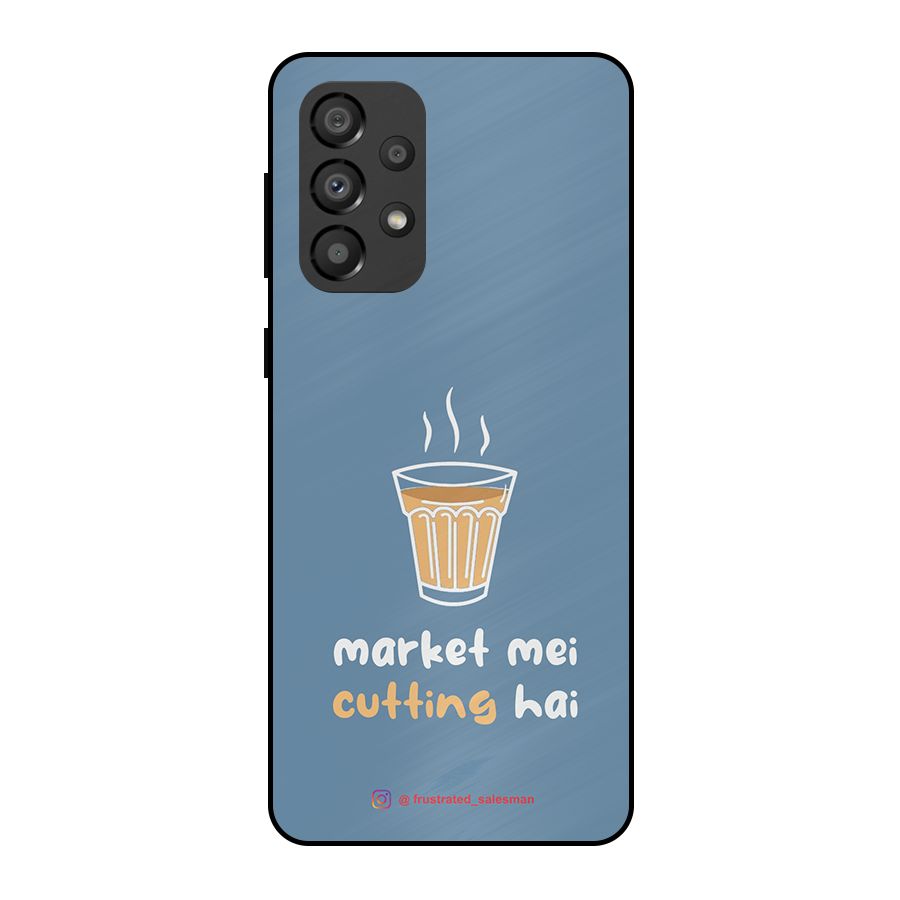Market Mei Cutting Hai SteelBlue Metal Back Case for Galaxy A33 5G