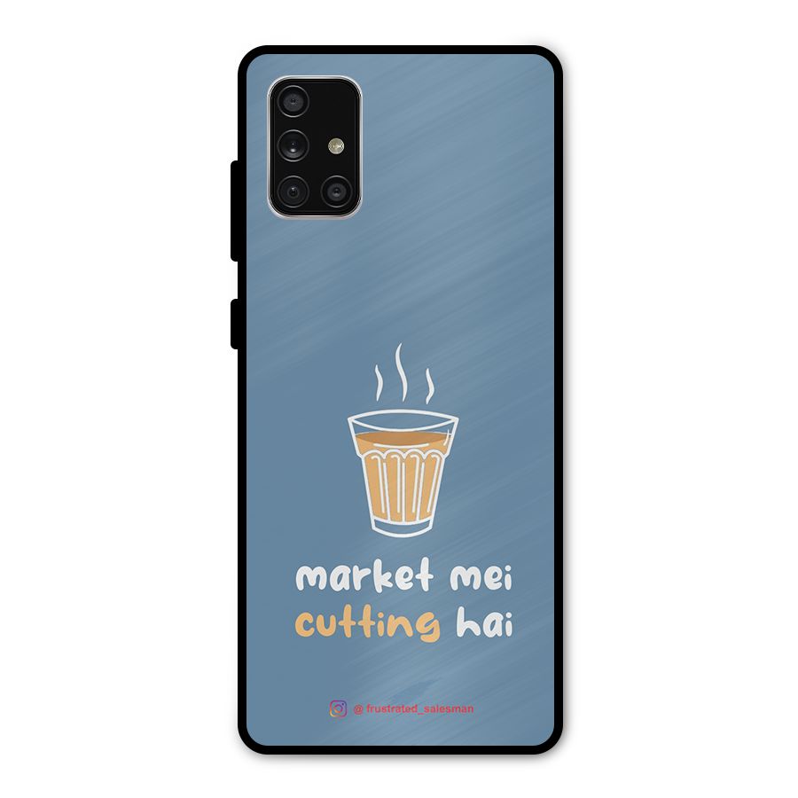 Market Mei Cutting Hai SteelBlue Metal Back Case for Galaxy A71