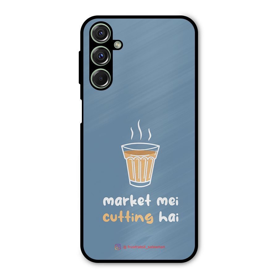 Market Mei Cutting Hai SteelBlue Metal Back Case for Galaxy F34
