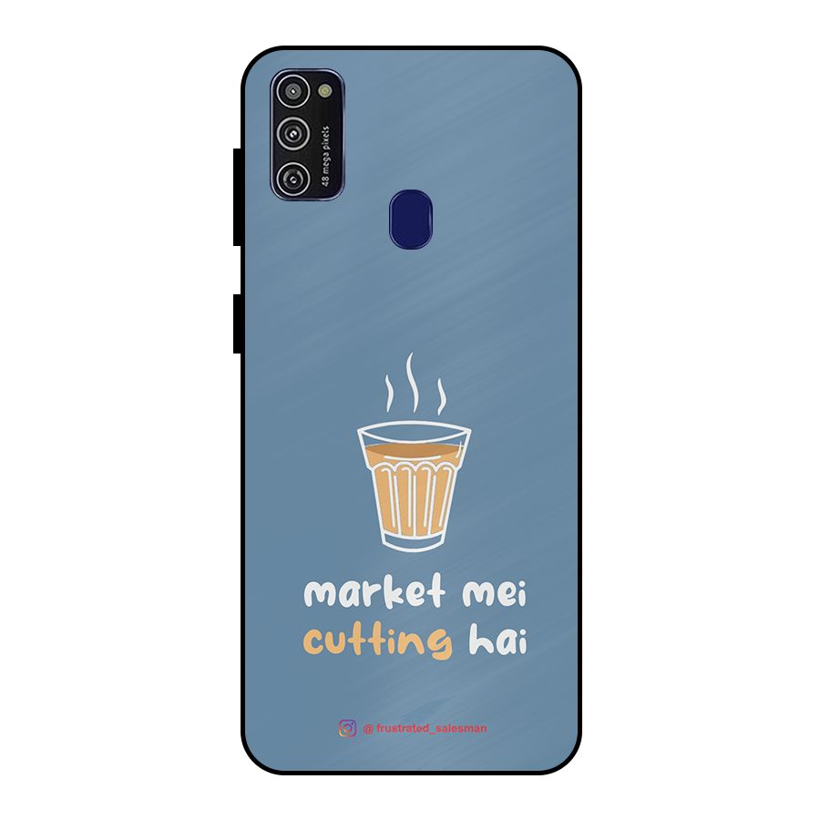 Market Mei Cutting Hai SteelBlue Metal Back Case for Galaxy M30s