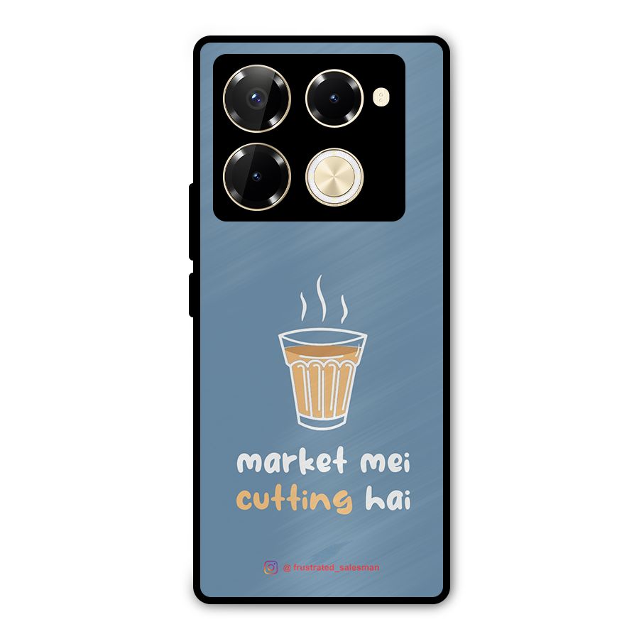 Market Mei Cutting Hai SteelBlue Metal Back Case for Infinix Note 40 Pro