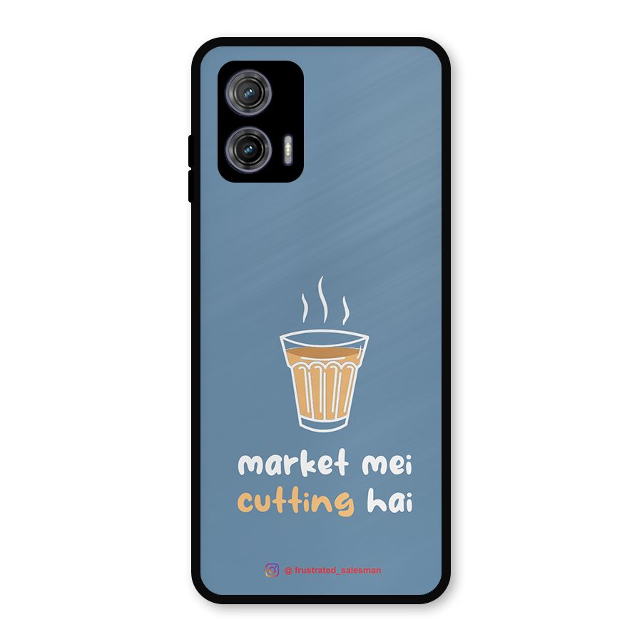 Market Mei Cutting Hai SteelBlue Metal Back Case for Moto G73