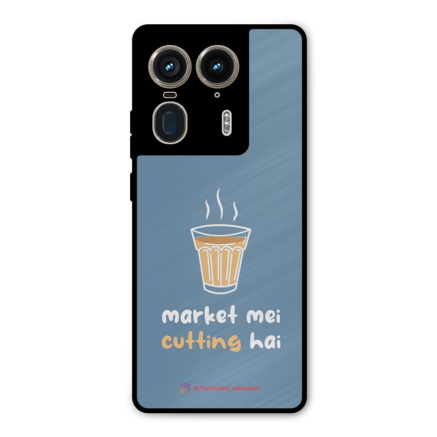 Market Mei Cutting Hai SteelBlue Metal Back Case for Motorola Edge 50 Ultra