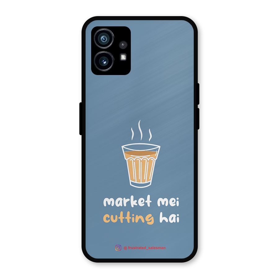 Market Mei Cutting Hai SteelBlue Metal Back Case for Nothing Phone 1