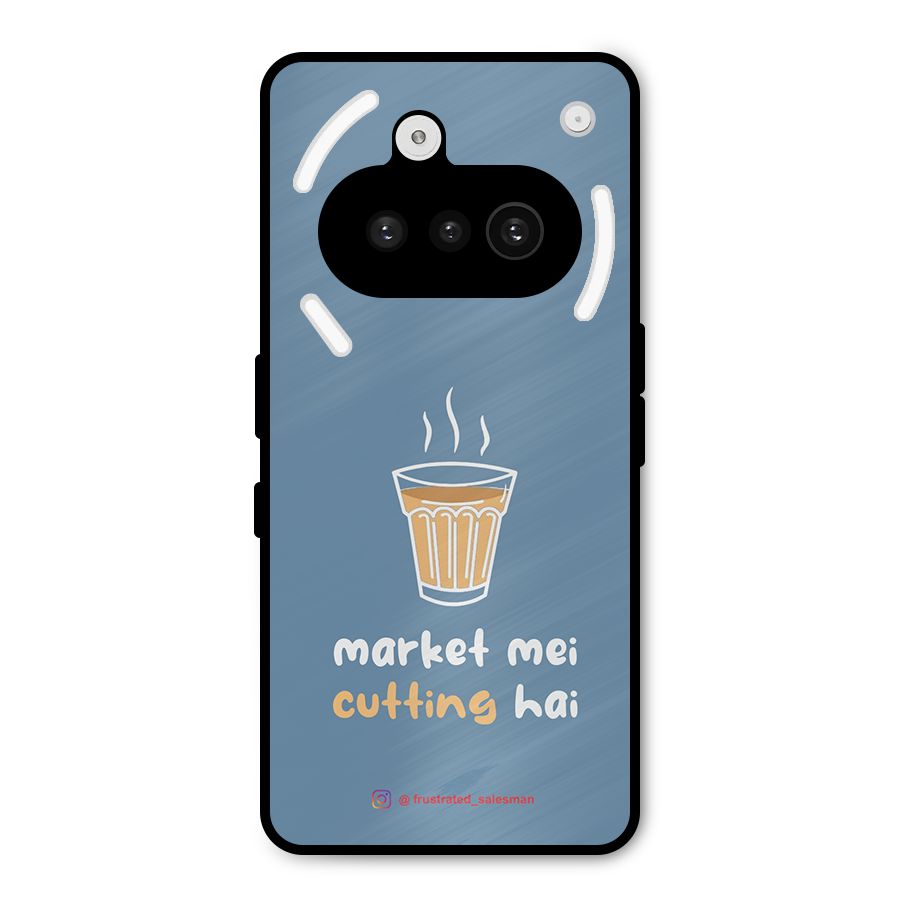 Market Mei Cutting Hai SteelBlue Metal Back Case for Nothing Phone 3a