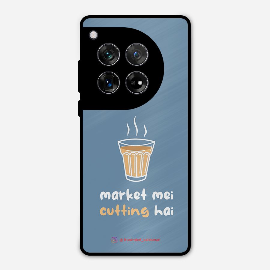 Market Mei Cutting Hai SteelBlue Metal Back Case for OnePlus 12