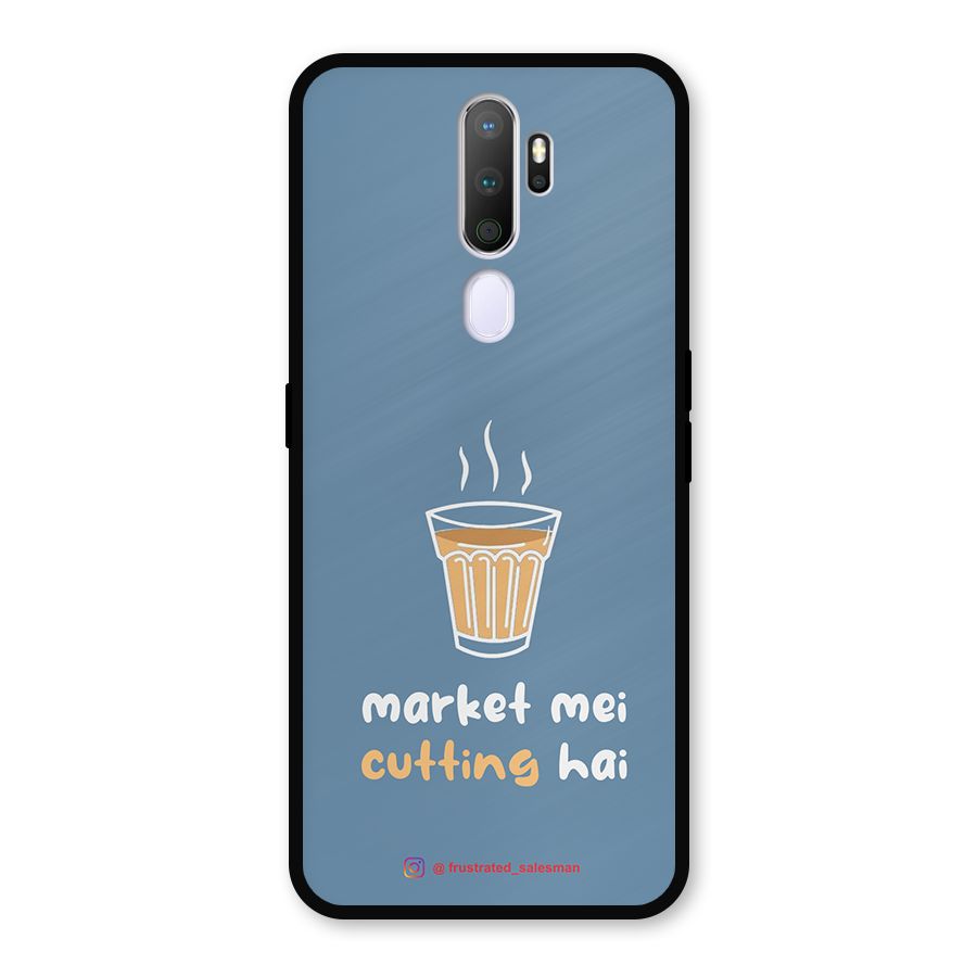 Market Mei Cutting Hai SteelBlue Metal Back Case for Oppo A9 (2020)