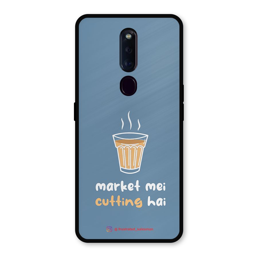 Market Mei Cutting Hai SteelBlue Metal Back Case for Oppo F11 Pro