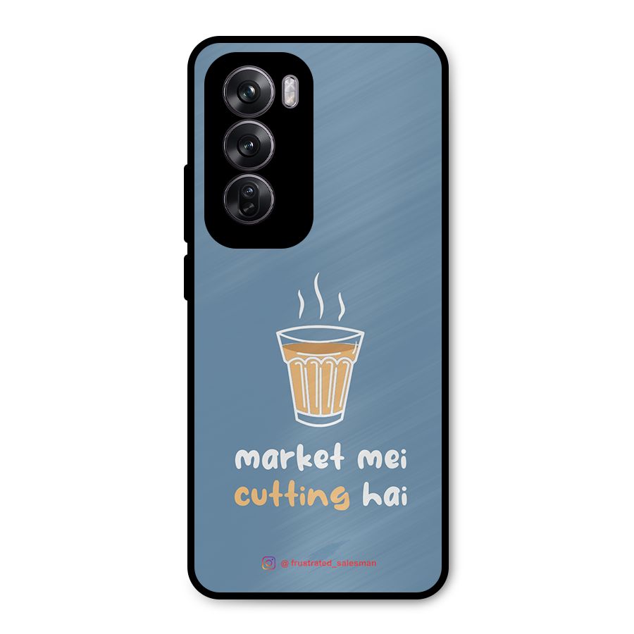 Market Mei Cutting Hai SteelBlue Metal Back Case for Oppo Reno12 Pro