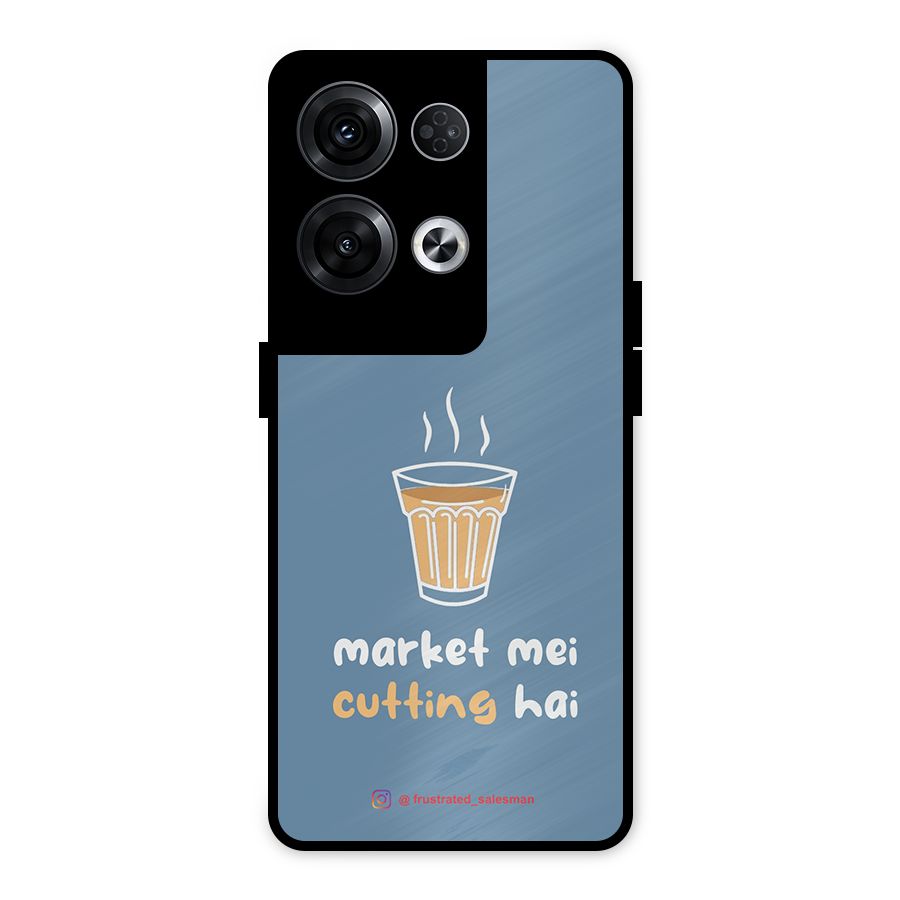 Market Mei Cutting Hai SteelBlue Metal Back Case for Oppo Reno8 Pro 5G