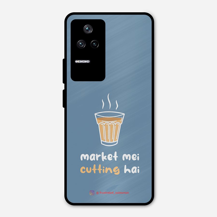 Market Mei Cutting Hai SteelBlue Metal Back Case for Poco F4 5G