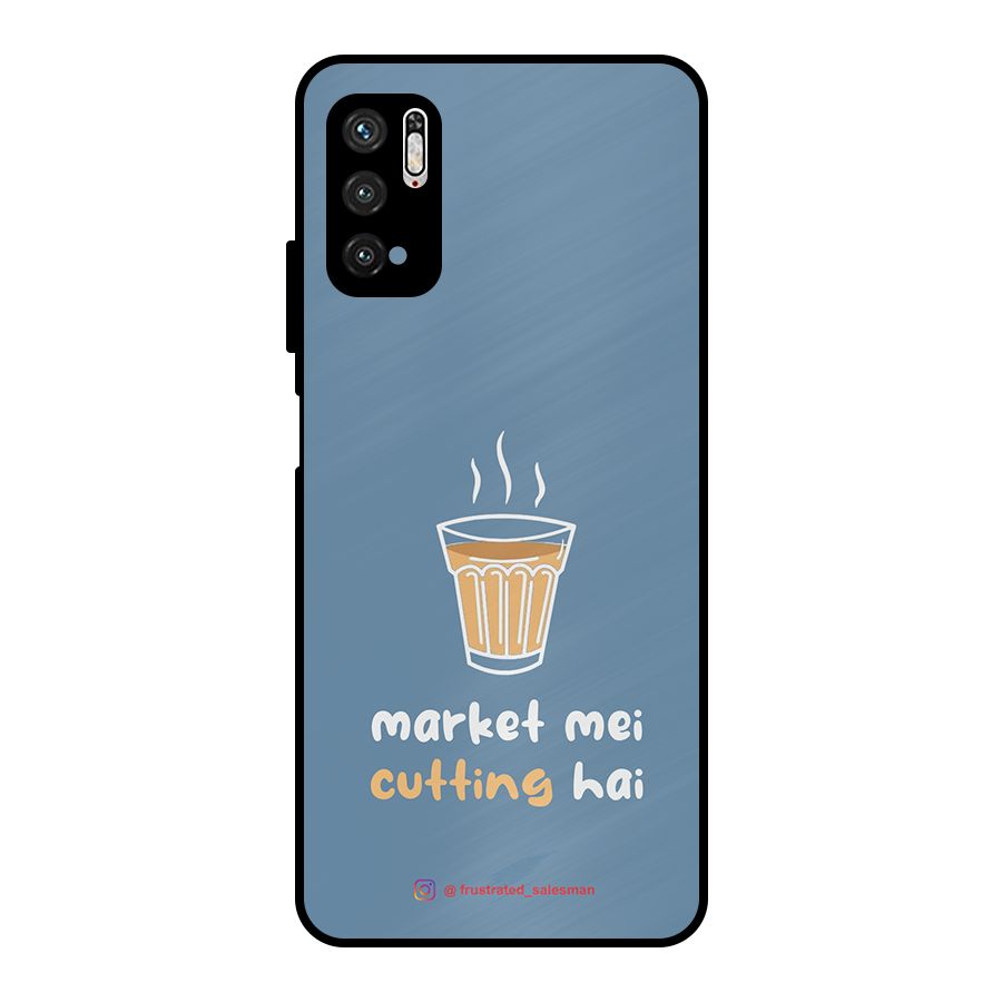 Market Mei Cutting Hai SteelBlue Metal Back Case for Poco M3 Pro 5G