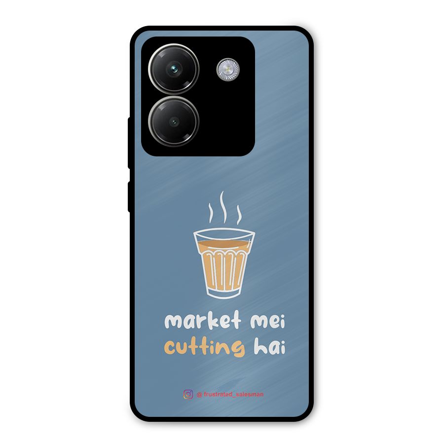 Market Mei Cutting Hai SteelBlue Metal Back Case for Poco M7 Pro 5G