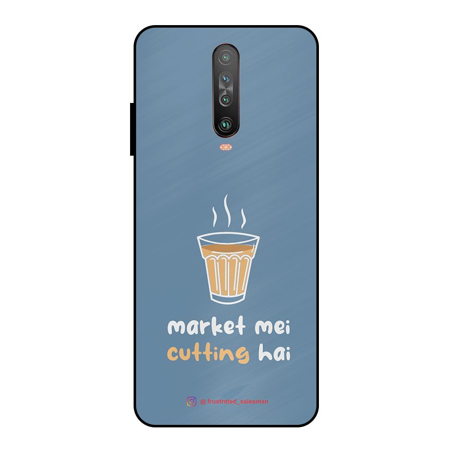 Market Mei Cutting Hai SteelBlue Metal Back Case for Poco X2