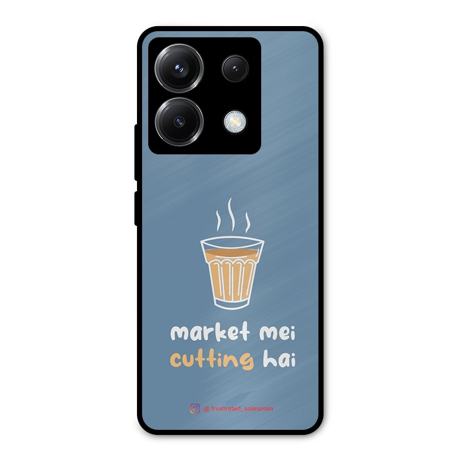 Market Mei Cutting Hai SteelBlue Metal Back Case for Poco X6