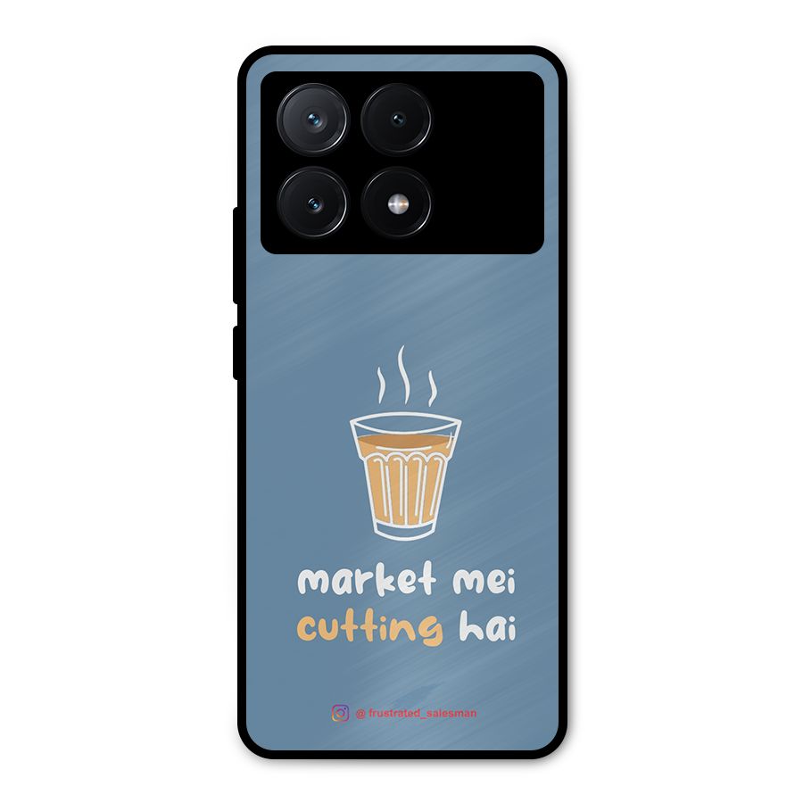 Market Mei Cutting Hai SteelBlue Metal Back Case for Poco X6 Pro