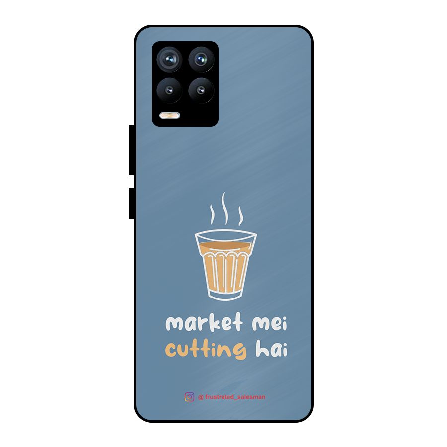 Market Mei Cutting Hai SteelBlue Metal Back Case for Realme 8 Pro