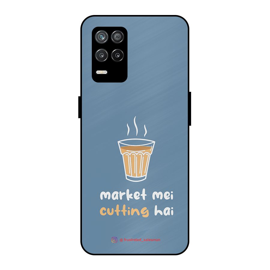 Market Mei Cutting Hai SteelBlue Metal Back Case for Realme 8s 5G