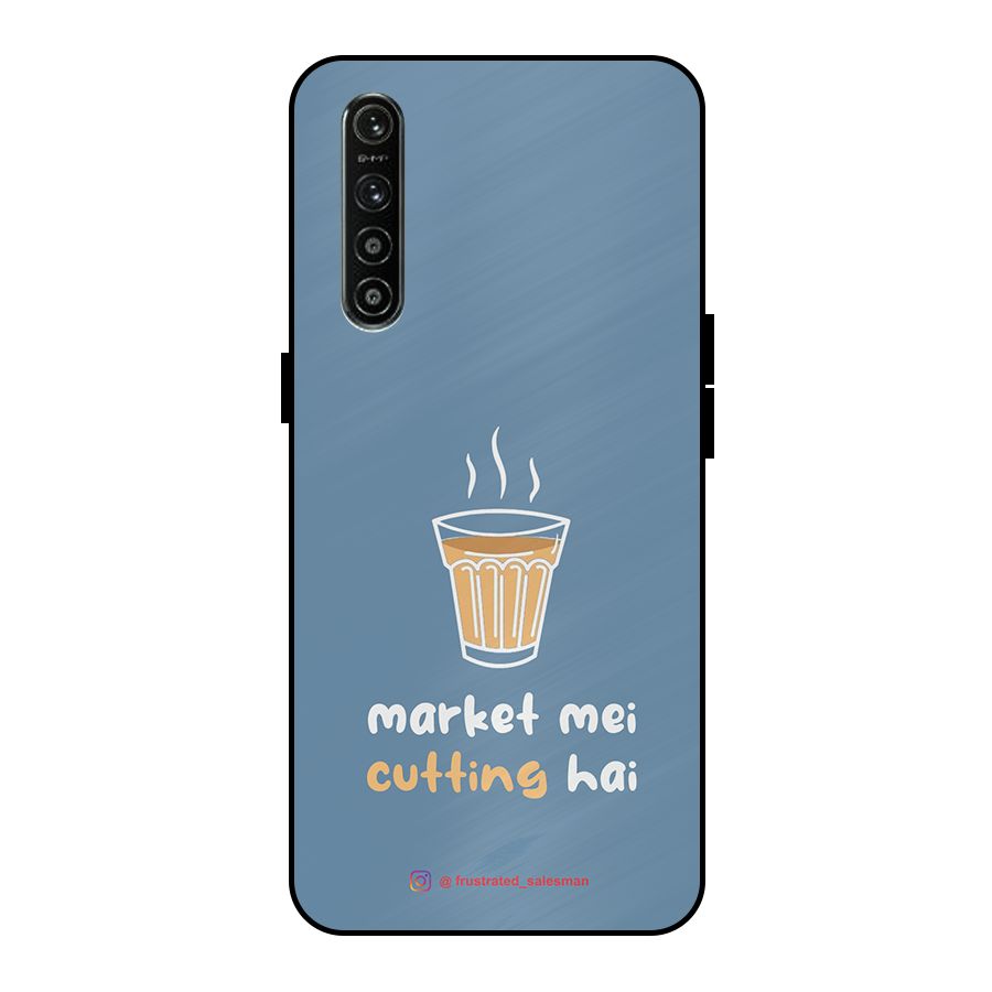 Market Mei Cutting Hai SteelBlue Metal Back Case for Realme XT