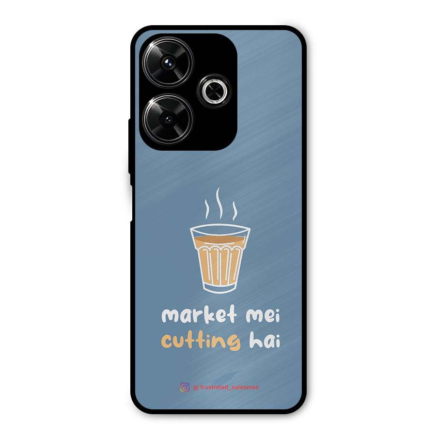 Market Mei Cutting Hai SteelBlue Metal Back Case for Redmi 13 5G
