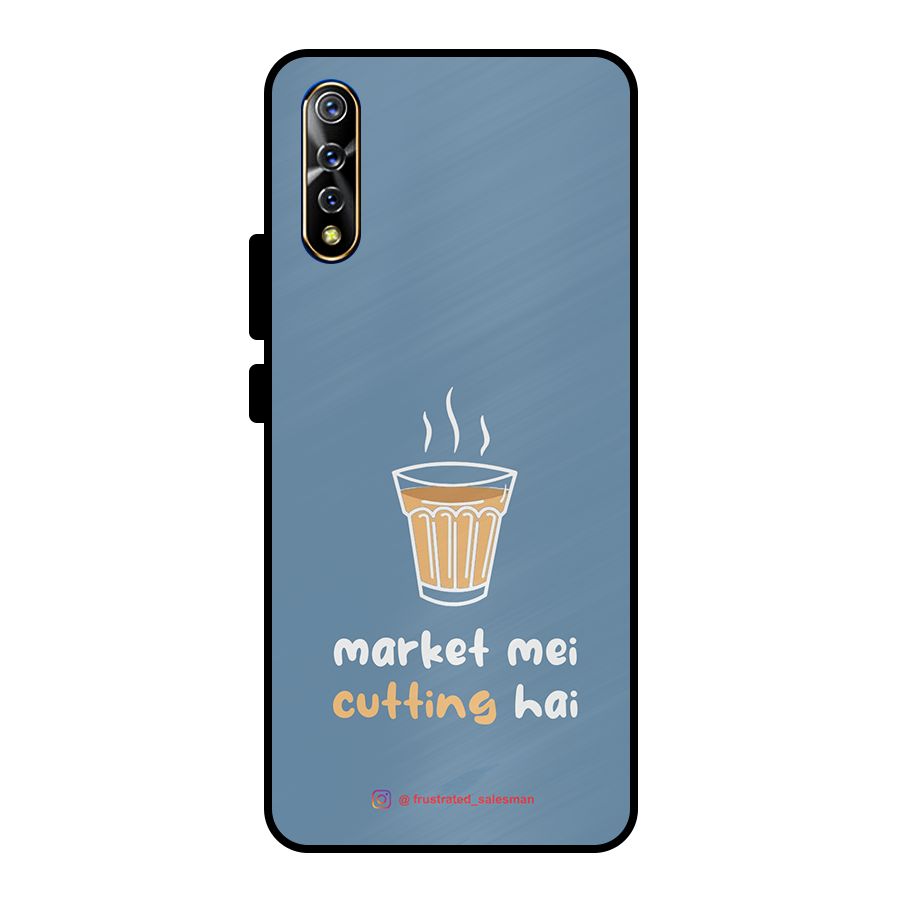 Market Mei Cutting Hai SteelBlue Metal Back Case for Vivo S1