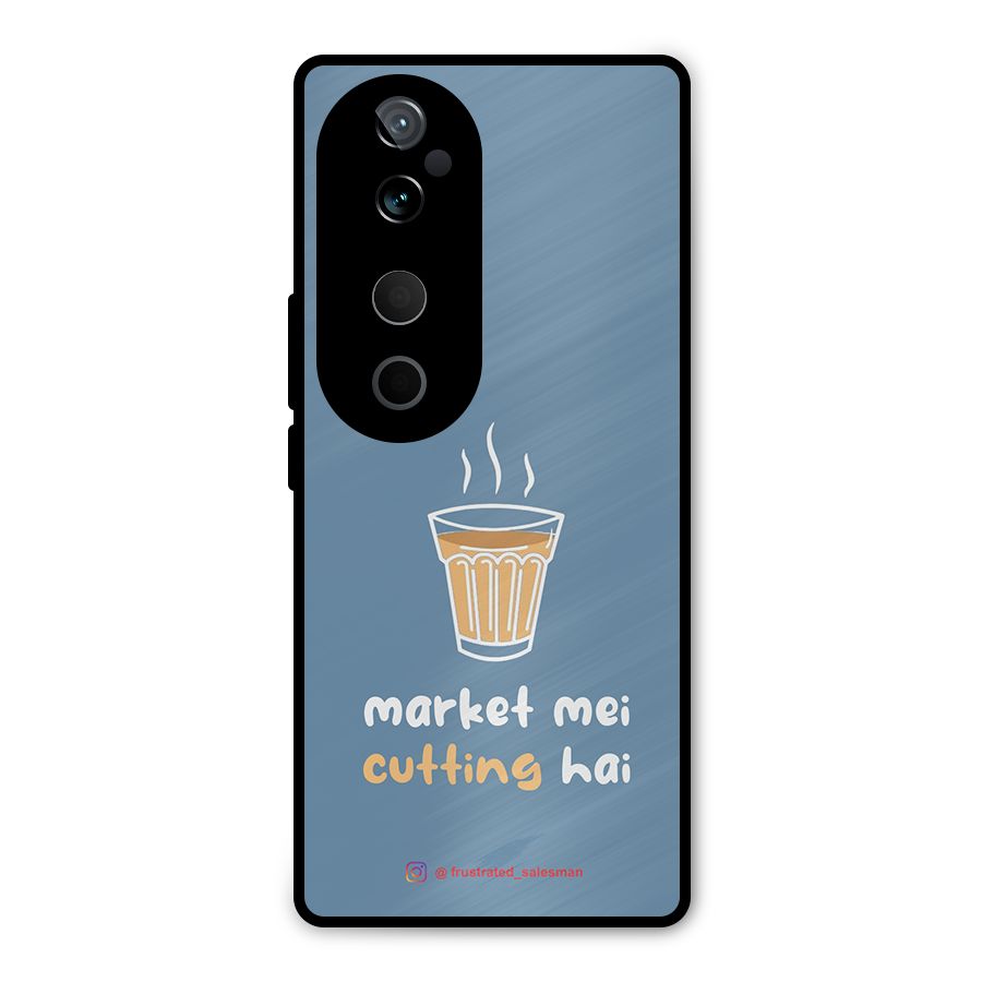 Market Mei Cutting Hai SteelBlue Metal Back Case for Vivo T3 Ultra