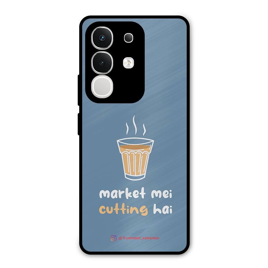 Market Mei Cutting Hai SteelBlue Metal Back Case for Vivo T4x