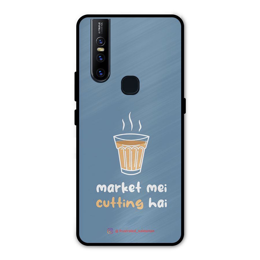 Market Mei Cutting Hai SteelBlue Metal Back Case for Vivo V15
