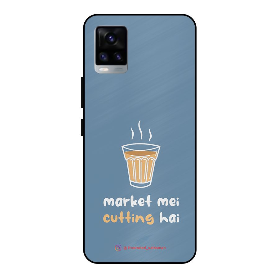 Market Mei Cutting Hai SteelBlue Metal Back Case for Vivo V20