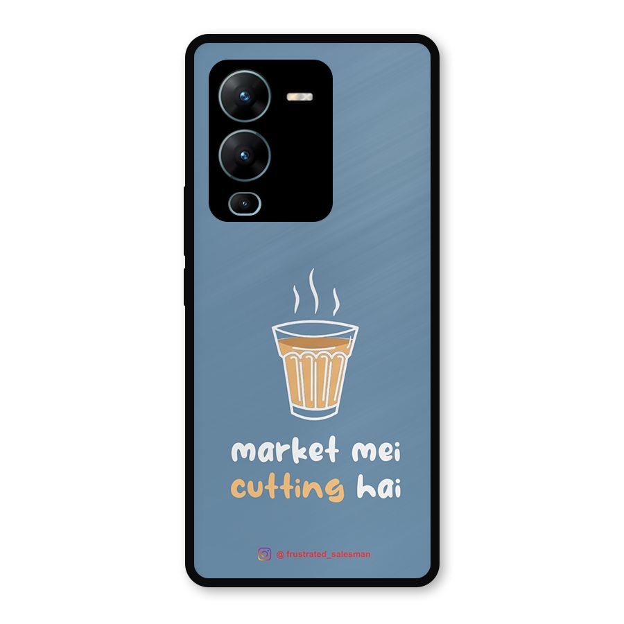 Market Mei Cutting Hai SteelBlue Metal Back Case for Vivo V25 Pro