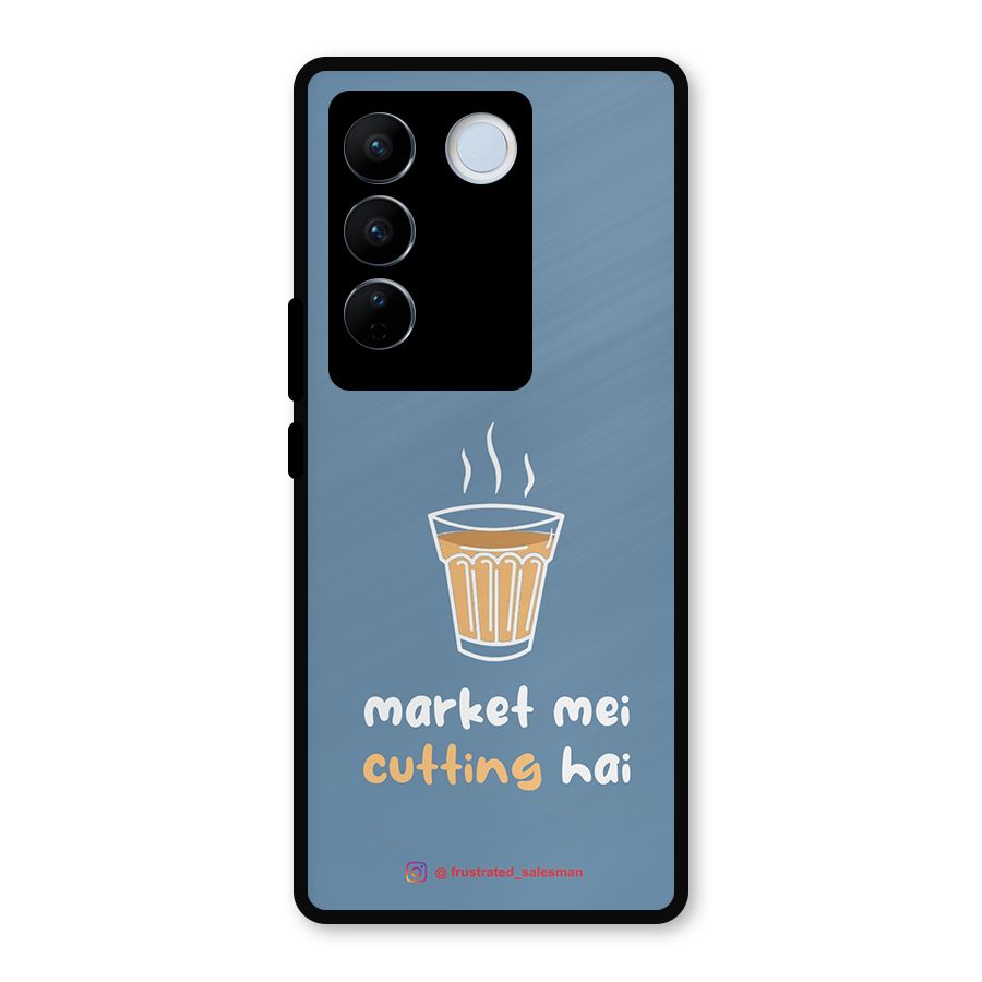 Market Mei Cutting Hai SteelBlue Metal Back Case for Vivo V27