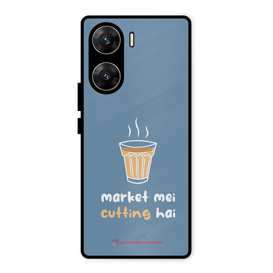 Market Mei Cutting Hai SteelBlue Metal Back Case for Vivo V29e