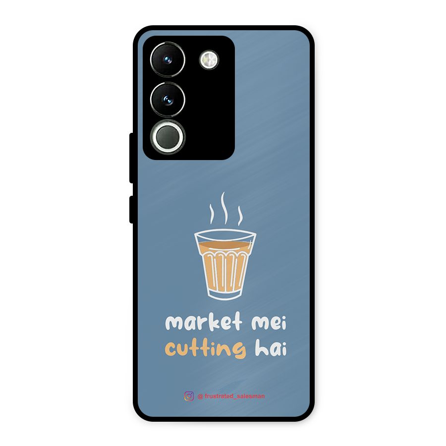 Market Mei Cutting Hai SteelBlue Metal Back Case for Vivo Y200