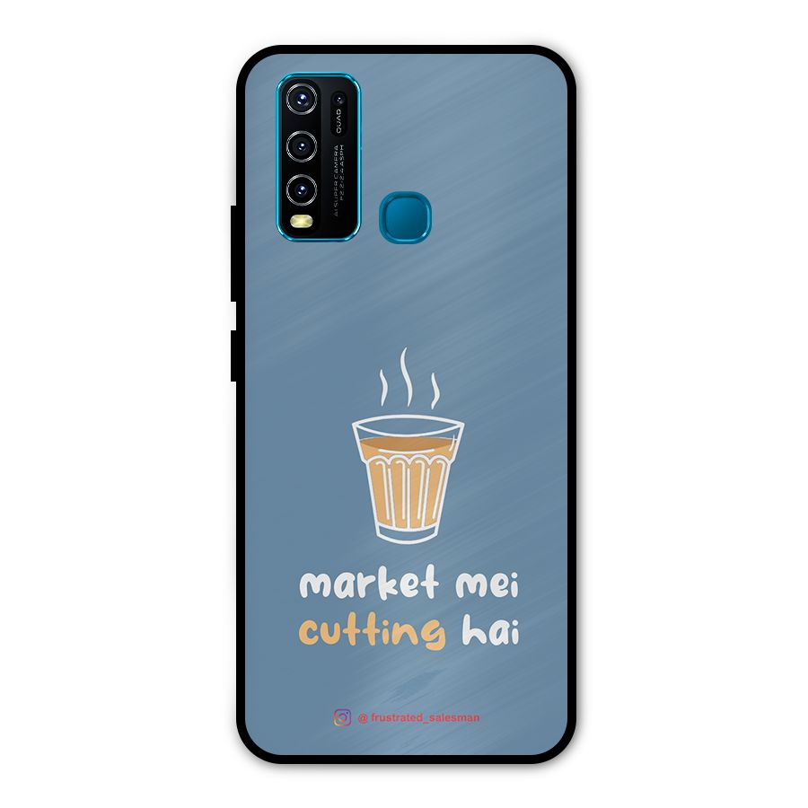 Market Mei Cutting Hai SteelBlue Metal Back Case for Vivo Y30