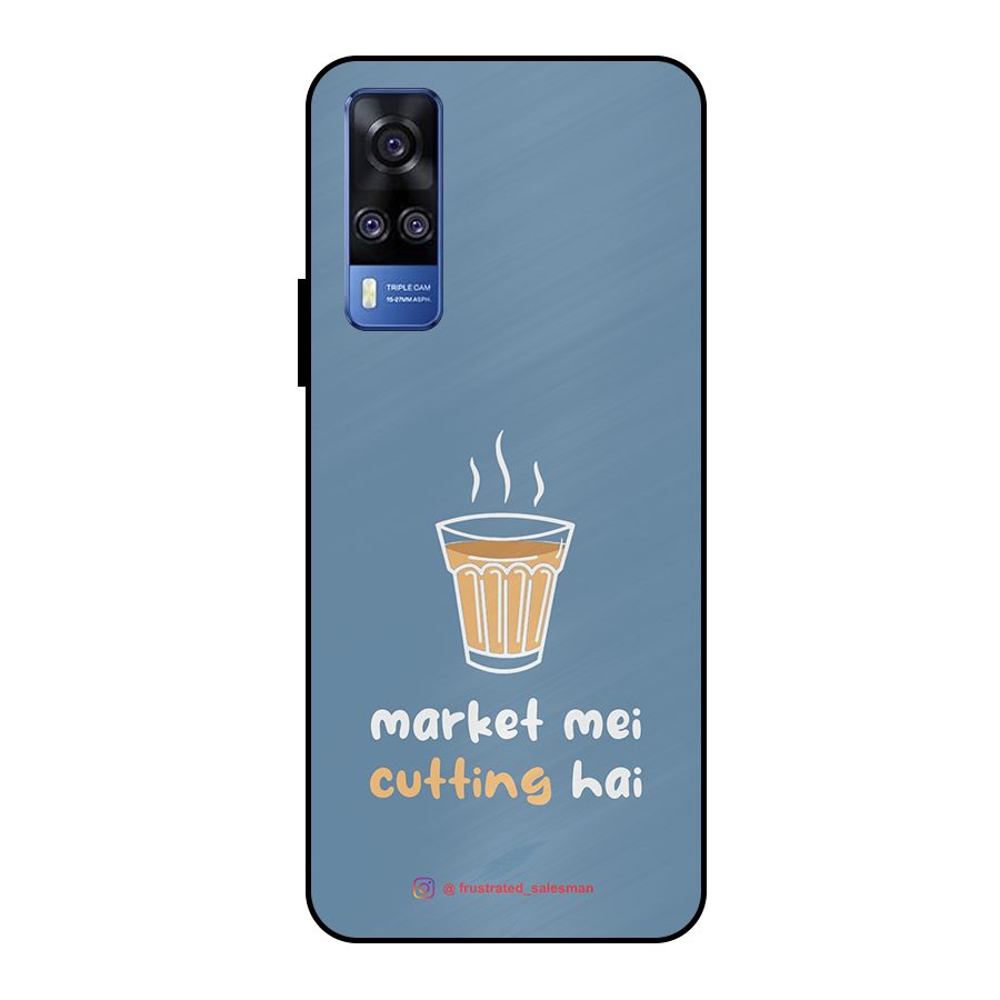 Market Mei Cutting Hai SteelBlue Metal Back Case for Vivo Y51