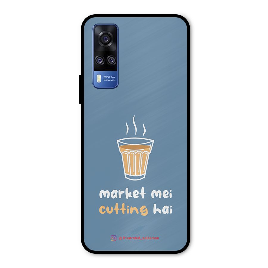 Market Mei Cutting Hai SteelBlue Metal Back Case for Vivo Y51A