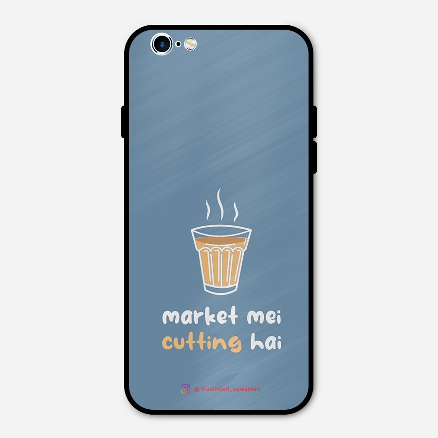Market Mei Cutting Hai SteelBlue Metal Back Case for iPhone 6 6s