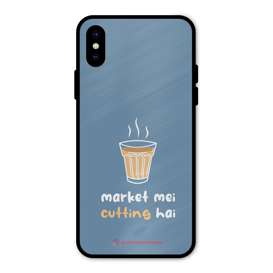 Market Mei Cutting Hai SteelBlue Metal Back Case for iPhone X